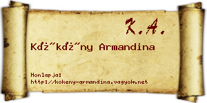 Kökény Armandina névjegykártya